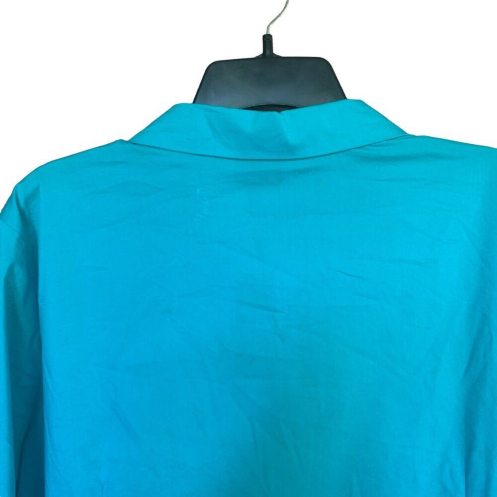 Worthington Blue Collared Spandex Stretch Button Down Shirt 3/4 Sleeve Sz 3X - Picture 8 of 13